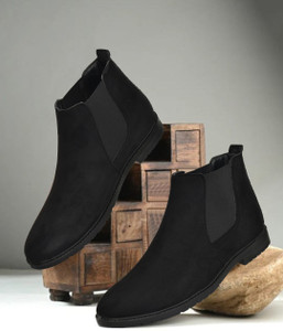 KLASSEN Premium Quality Party Wear Suede Chelsy Boots For Men