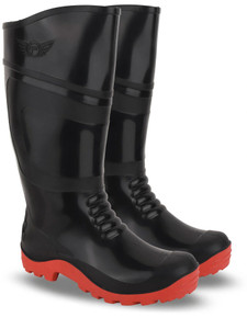 foot trends PVC Safety Gumboots, 15-inch, Non-Metallic Toe Cap, Oil and Acid Resistant, Boots For Men
