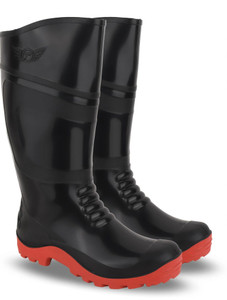 FOOT TRENDS PVC Safety Gumboots, 15-inch, Non-Metallic Toe Cap, Oil and Acid Resistant, Boots For Men