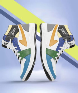 Zixer High Ankle Sneakers Shoes For Boys Color Blocked Casual High Top Shoes For Men High Tops For Men