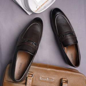 LOUIS STITCH Mens Brown Formal Slipon Mocassin Shoes for Men (RGPDMCB) - UK 6 Mocassin For Men