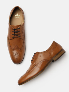 ARROW Arrow Men Tan Brown Textured Leather Brogues Formal Shoes Brogues For Men