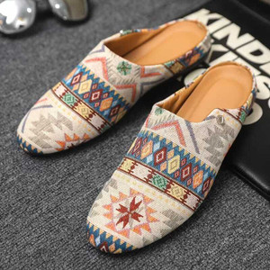 sparkle & shine Casual Ethnic Jacquard Half Shoes for Men Slip On Sneakers For Men