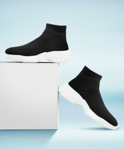 BXXY Men's White Stylish New Arrival Sports Long Socks Running Shoes For Men