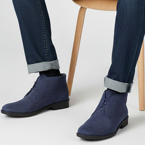 FAUSTO Suede Leather Outdoor Winter High Ankle Lace Up Biker Chukka Boots For Men