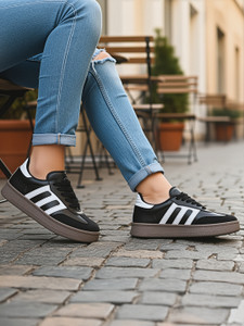 VENDOZ Colorblock Heel Flat Sneakers with Ultra Soft Cushion Sneakers For Women