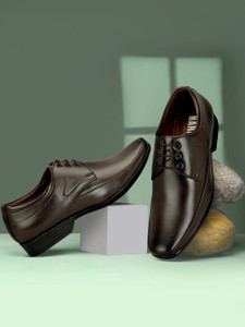 NARKI Men's Formal Lace-Up Shoes – Classic Synthetic Leather Office & Party Wear Derby For Men