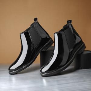 BLOMAX Black Patent Chelsea Boots - Image 6