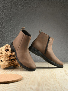 LUSONUDDA Men Casual & Comfortable chelsea slip-on for men||Synthetic Leather Boot for men Boots For Men