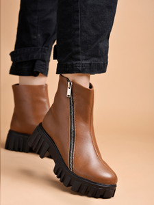 SHOETOPIA Smart Casual Side Chain Detailed Boots For Women & Girls Boots For Women