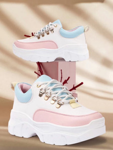 Posewalk Stylish Pink Casual Sneakers For Women