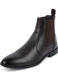 LOUIS STITCH Mens Coffee Brown Chelsea Boots with Dual Tone Patina - RGPDCLBB - UK 10 Boots For Men