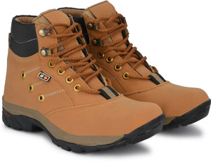 Shoe Island Solid-X Beige Tan Brown Leatherette High Ankle Length Tough Casual Long Boots Boots For Men