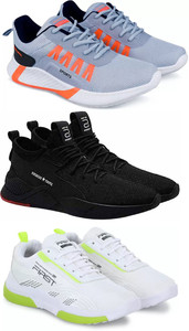 rkm Pennon Sport Shoe LaceUp Lightweight Multicolour Running Shoes For Men Pack Of 3 Running Shoes For Men