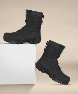 OMEE GOLD Mens Black Tactical Combat Army/Military Boots (Kala Kapda) Boots For Men