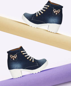 KRAFTER Perfect Stylish Girls High Ankel Boots For Women