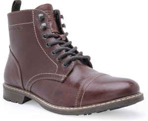 RED TAPE Men's Red Leather Ankle Boots - Image 6