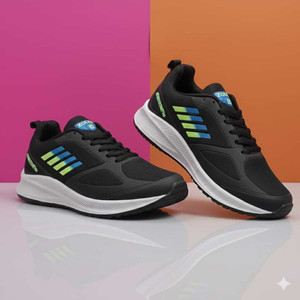 zolto Black Sports Running Shoes For Men Outdoors For Men
