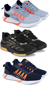 rkm Pennon Sport Shoe LaceUp Lightweight Multicolour Running Shoes For Men Pack Of 3 Running Shoes For Men
