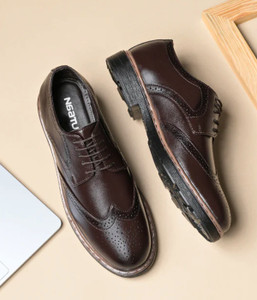 NAATU Naatu Men's Formal Lace Up Shoes | Stylish Brogue Shoes for Men Brogues For Men