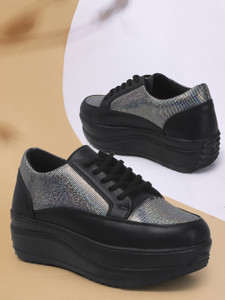 VENDOZ GLITTERY PARTY AND CASUAL WEAR HIGH HEEL Sneakers For Women