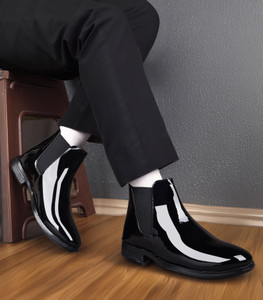 T-ROCK Synthetic Leather Lightweight Comfortable Trendy Walking Slip On Chelsea Boots Boots For Men