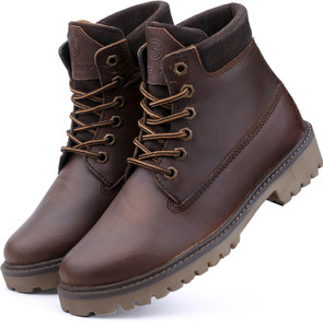 bacca bucci BULLET Leather Boots for Bikers Riders Trekking Trail & Hiking with Fur Lining Boots For Men