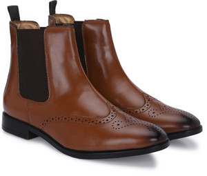Hirel's Premium Handmade Chelsea Brogue|Soft Cushioned Insole |Slip-Resistance Boots For Men