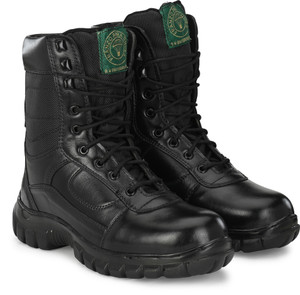 FRANZO Men's Army Tactical Combat SF/Military/Strong Lace-up Leather Boots For Men