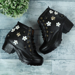 KRAFTER New Stylish Girls/Women/Ladies High Heel Fashionble Comfortable Women Casual Boots For Women/Girls Out Door Ankle Length Boot Shoe For Women/Girls and Boot for Women/Girl's Boots For Women Boots For Women