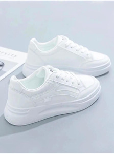 BORRER White Trending Stylish Casual Shoes Sneakers For Women