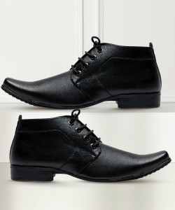 DE LOYON Black Office/Formal/Partywear Lace Up For Men