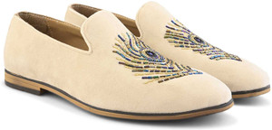House of Pataudi solid embellished velvet slip on ethnic loafers mojaris shoes Loafers For Men