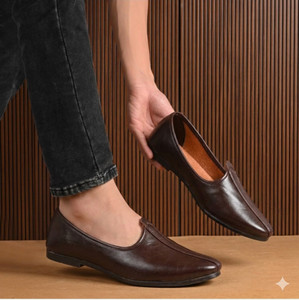 jaipur trendcraft Men's Jalsa Jutti,Jutis For Men BROWN Slip On For Men