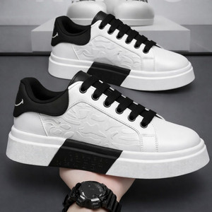 Xtoon Stylish Casual Shoe Black & white Sneakers For Men