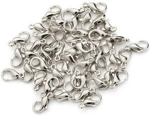 नवजय Silver Lobster Clasp,Fish Hook Jewelry Making Art Craft Lobster Finding 25 Piece