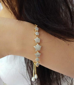HATRENDZ Alloy Crystal Gold-plated Bracelet