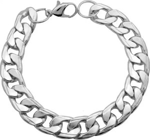 P R Production Stainless Steel Silver Bracelet