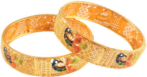 Jewar Mandi Brass Gold-plated Bangle Set