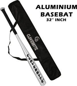 क्लवरबाइट Aluminum 32'Inch Basebat Combo With Basebat Cover Light Weight एल्युमिनियम बेसबॉल  बैट फॉर 15+ Yrs