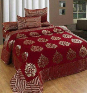 Dizen Star Velvet King Flat 180 TC Printed 1 Bedsheet with 2 Pillow Covers