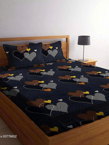 ShopGlobal 260 TC Cotton Double Printed Bedsheet (Pack of 1, Mul... more