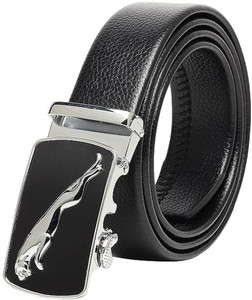 HONEST Men Women Casual, Party Black Synthetic Belt JAGUAR-SILVER Price  in India