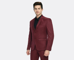 FIVEFEB Solid Single Breasted Formal Men Blazer