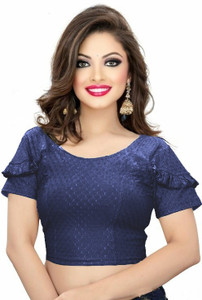 PU Fashion Round Neck Women Blouse