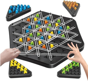 कंट्रीलिंक Triangle Chess, Geometric, Innovative Rubber Board Portable Travel-Friendly Fun बोर्ड गेम