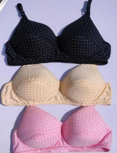 AK Fashion Women's Cotton Padded Full Coverage Bra with Adjustable Straps Pack of 3 Women Push-up Heavily Padded Bra
