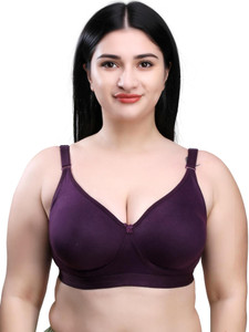 SKDREAMS SKDREAMS Purple Cotton Blend Seamless Women's Set of 1 Full Coverage Bra Women Full Coverage Non Padded Bra