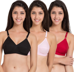 SOUMINIE by Belle Lingeries Classic Fit Cotton Non-Padded Pack of 3 Women Minimizer Non Padded Bra