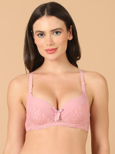 PrivateLifes Women Lightly Padded Underwire T-shirt Bra With Lace. Women T-Shirt Lightly Padded Bra